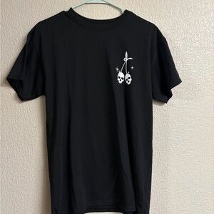 Black Short Sleeve Tee with Skull Design
